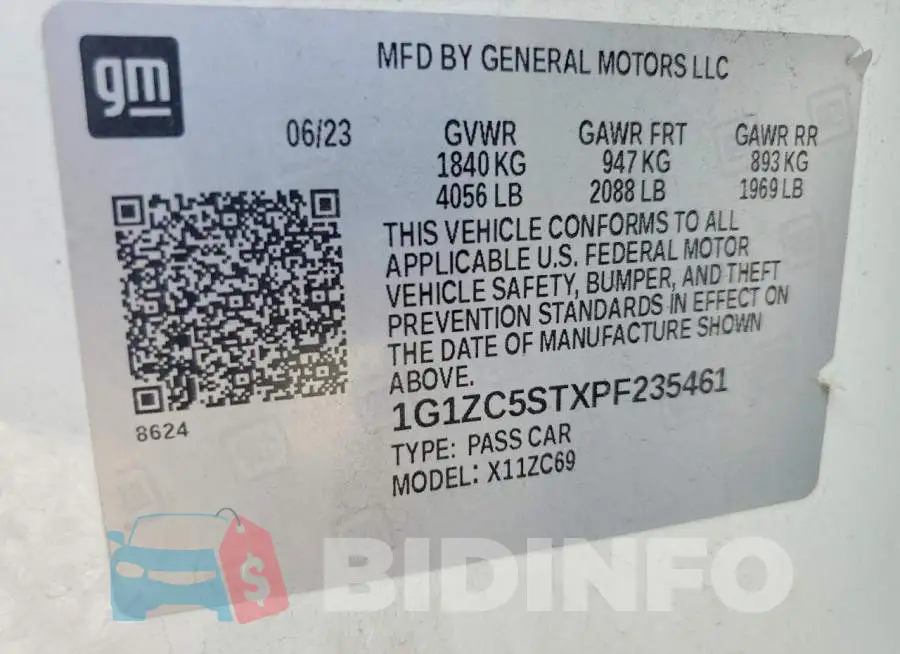 1G1ZC5STXPF235461 Photo# 12