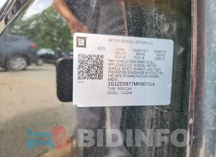 1G1ZD5ST7MF067514 Photo# 12