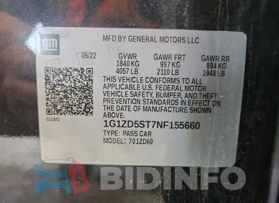 1G1ZD5ST7NF155660 Photo# 12
