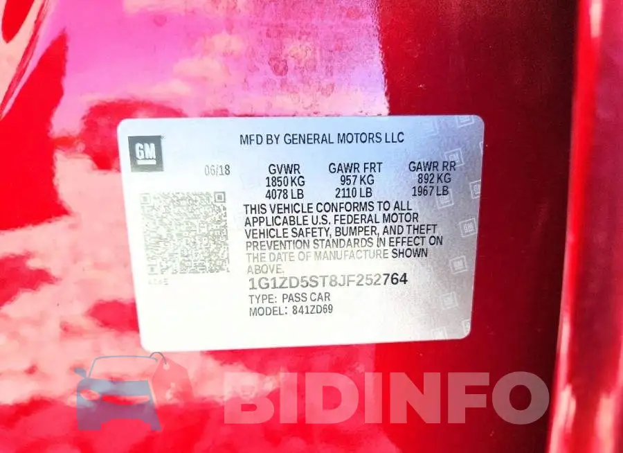 1G1ZD5ST8JF252764 Photo# 12