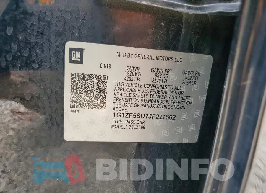1G1ZF5SU7JF211562 Photo# 12