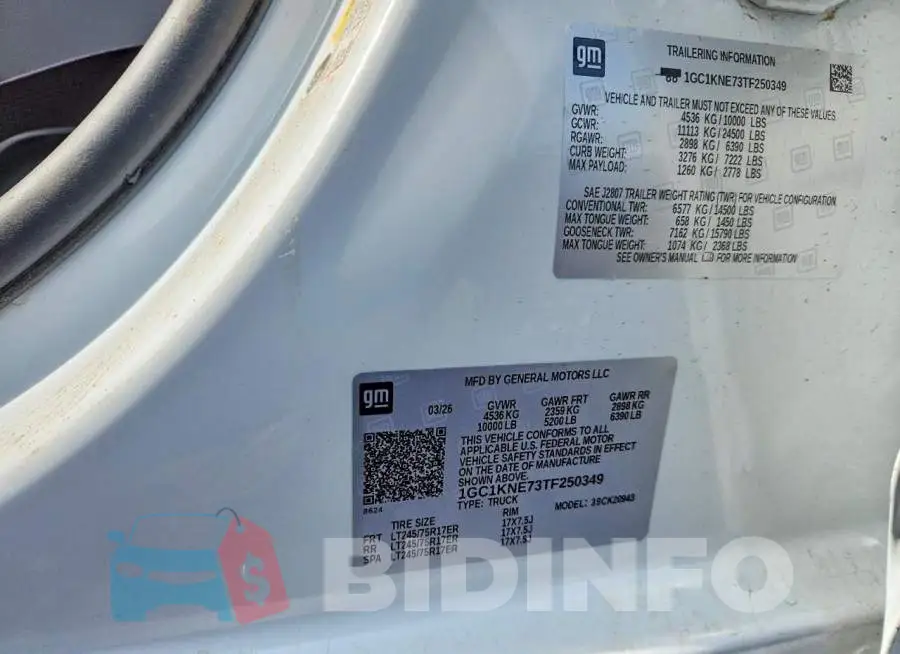 1GC1KNE73TF250349 Photo# 12