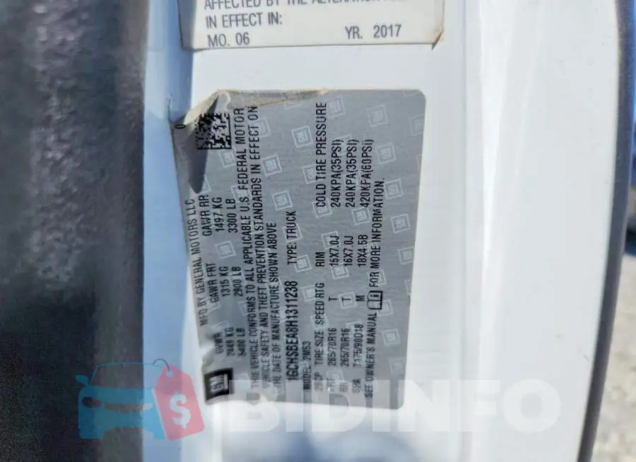 1GCHSBEA8H1311238 Photo# 12