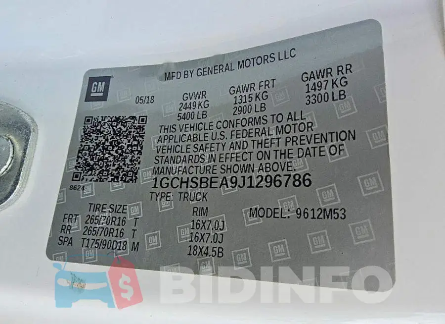 1GCHSBEA9J1296786 Photo# 12