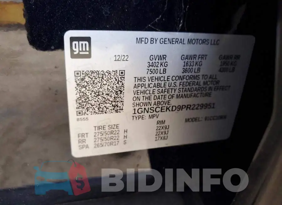 1GNSCEKD9PR229951 Photo# 12