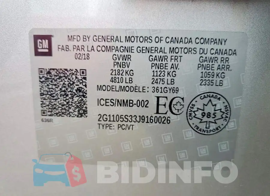 2G1105S33J9160026 Photo# 12