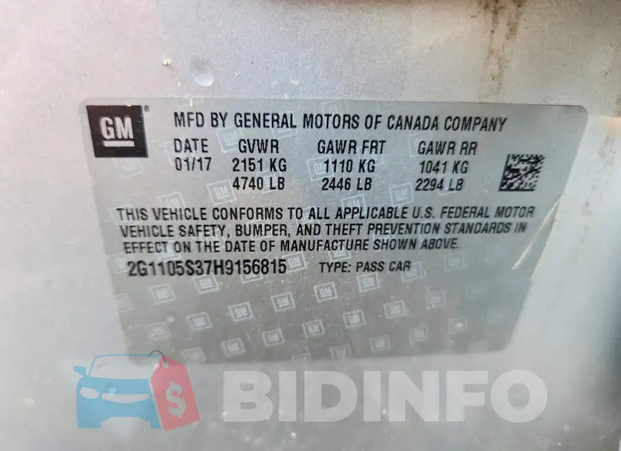 2G1105S37H9156815 Photo# 12