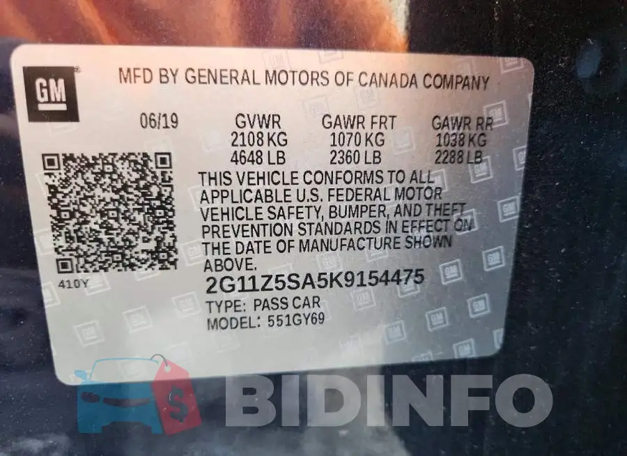2G11Z5SA5K9154475 Photo# 13