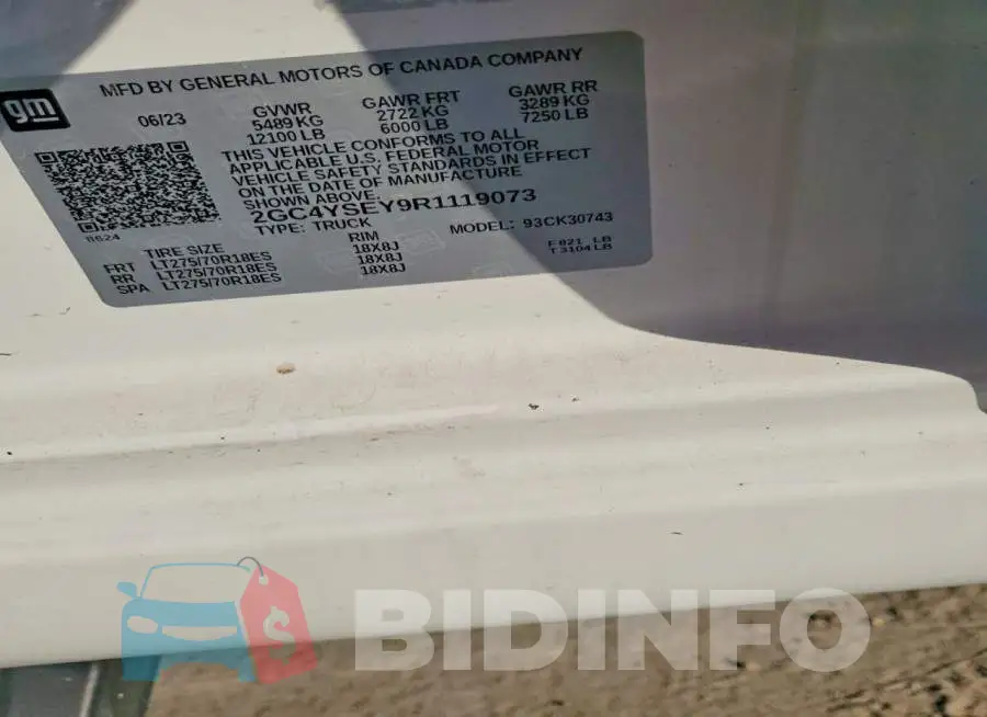 2GC4YSEY9R1119073 Photo# 13
