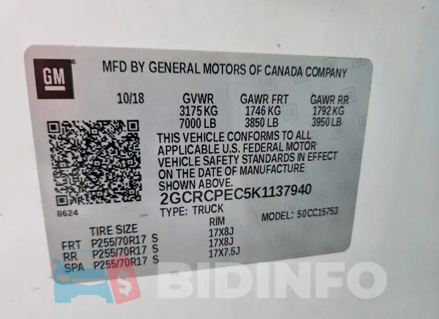 2GCRCPEC5K1137940 Photo# 12