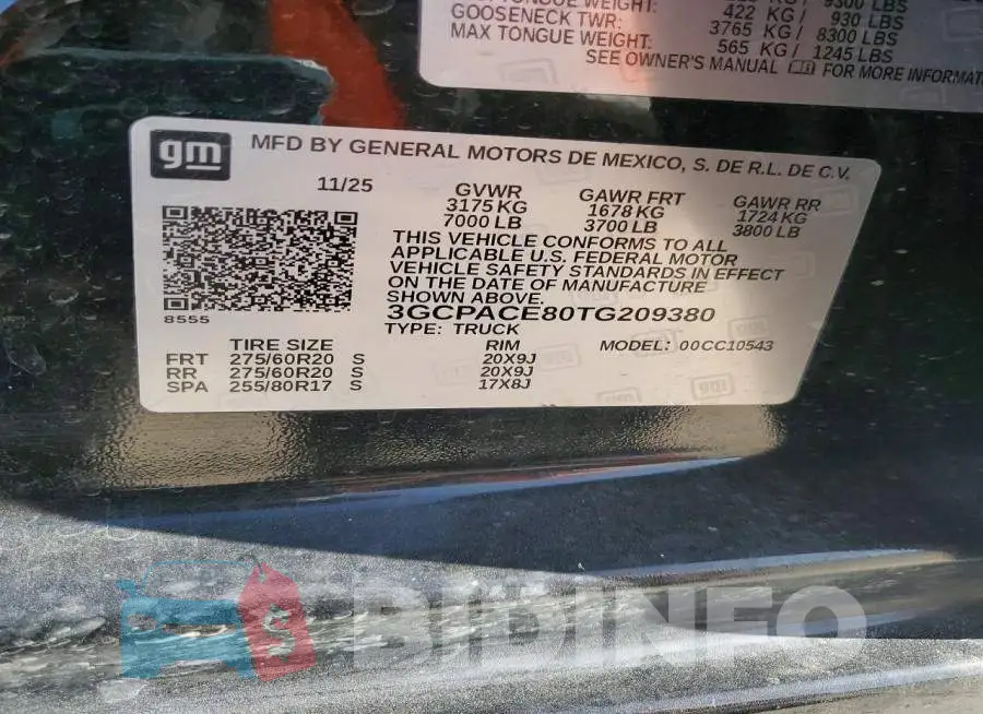 3GCPACE80TG209380 Photo# 12