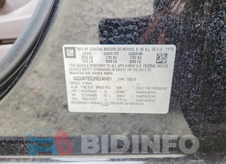 3GCUKTEC2HG246491 Photo# 12