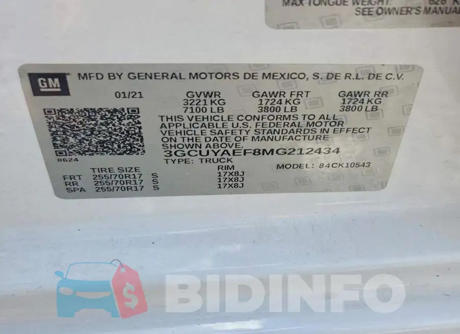 3GCUYAEF8MG212434 Photo# 12