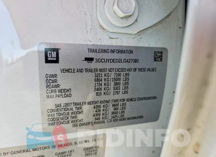 3GCUYDED2LG427080 Photo# 12