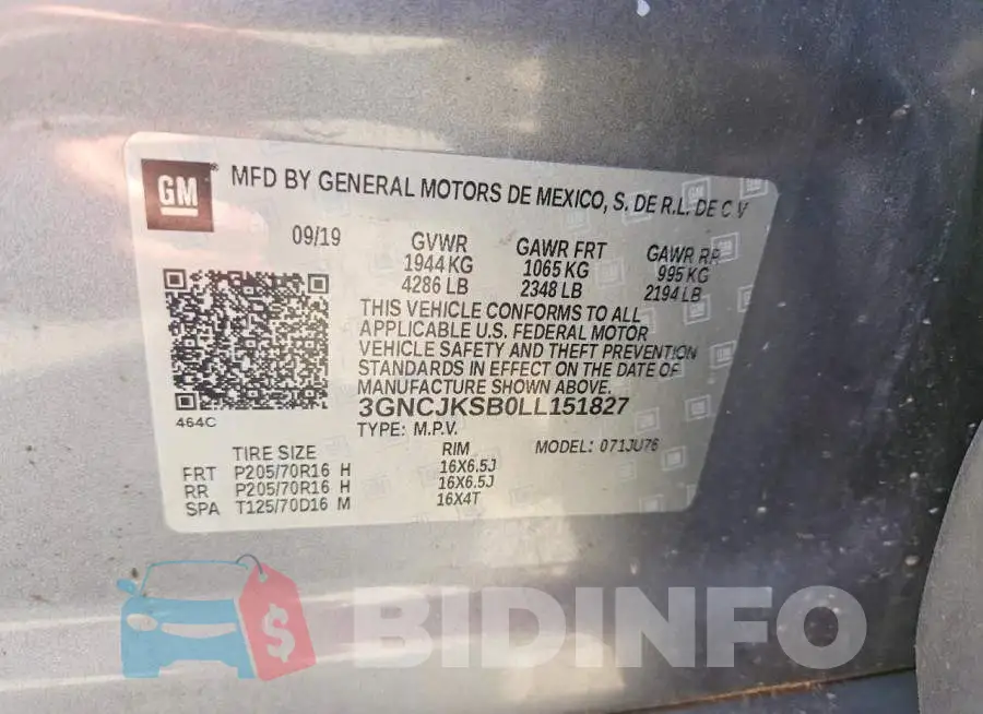 3GNCJKSB0LL151827 Photo# 12