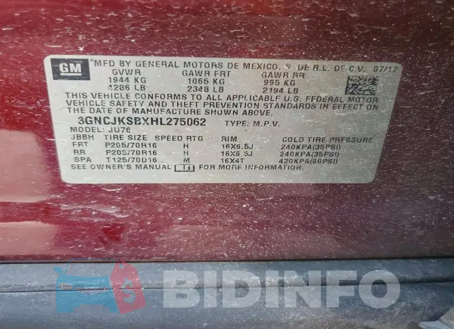3GNCJKSBXHL275062 Photo# 12