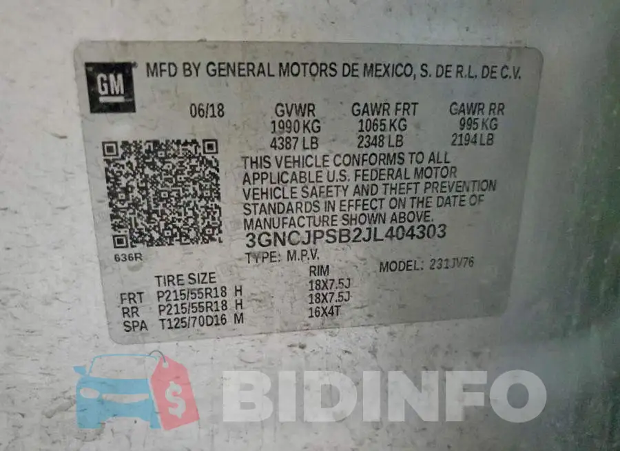 3GNCJPSB2JL404303 Photo# 13