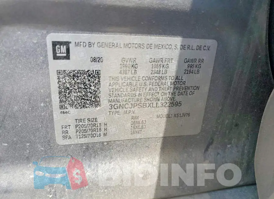 3GNCJPSBXLL322595 Photo# 13