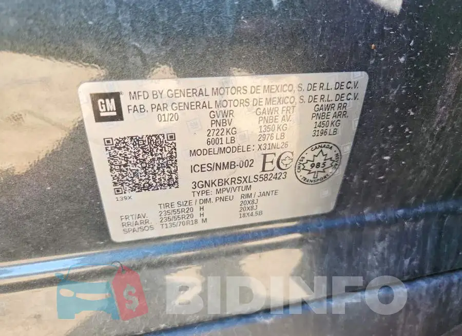 3GNKBKRSXLS582423 Photo# 13