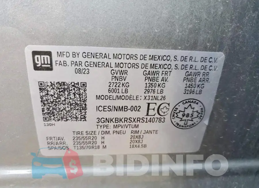 3GNKBKRSXRS140783 Photo# 14