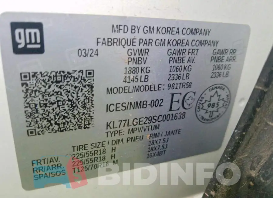 KL77LGE29SC001638 Photo# 13