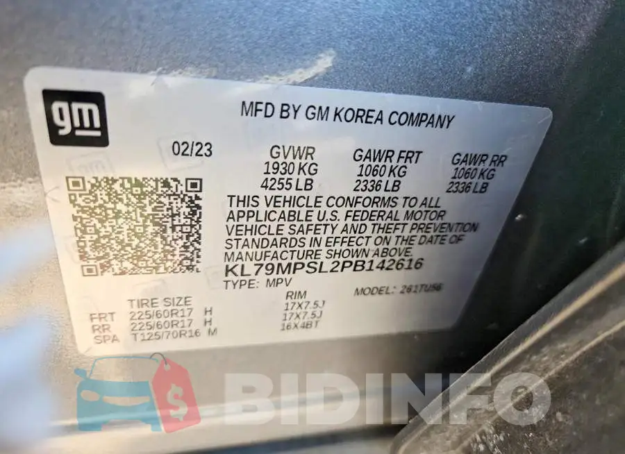KL79MPSL2PB142616 Photo# 13