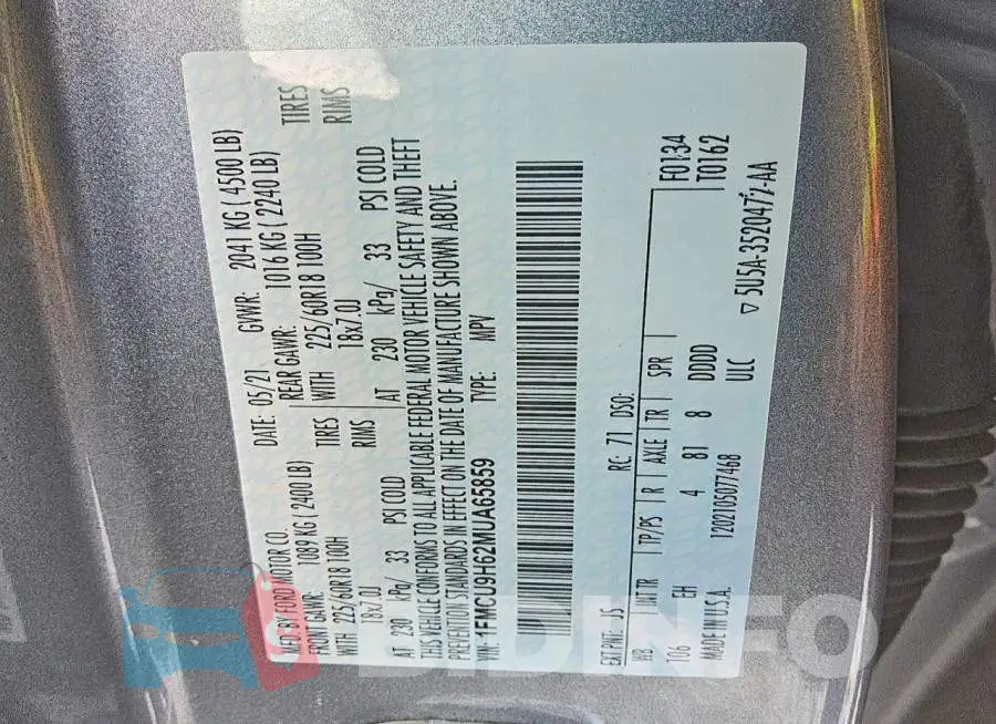1FMCU9H62MUA65859 Photo# 13