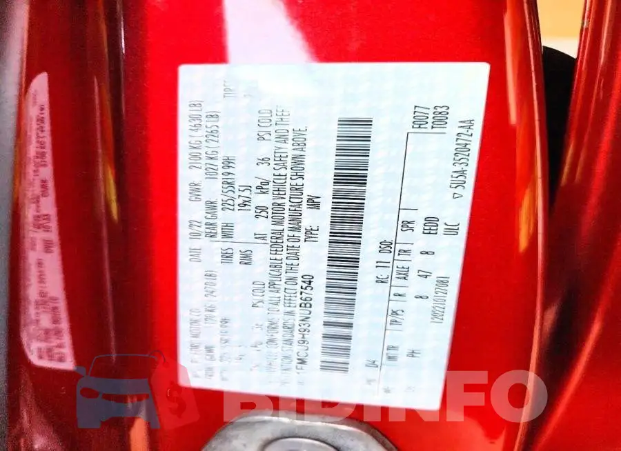1FMCU9H93NUB67540 Photo# 13