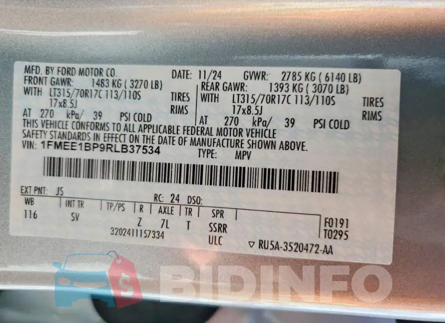 1FMEE1BP9RLB37534 Photo# 14