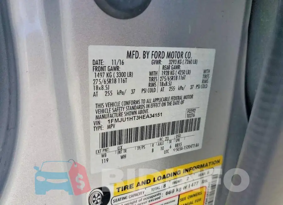 1FMJU1HT3HEA34151 Photo# 13