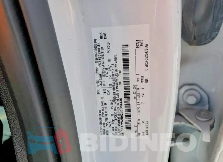 1FT7W2B62JEB84436 Photo# 12