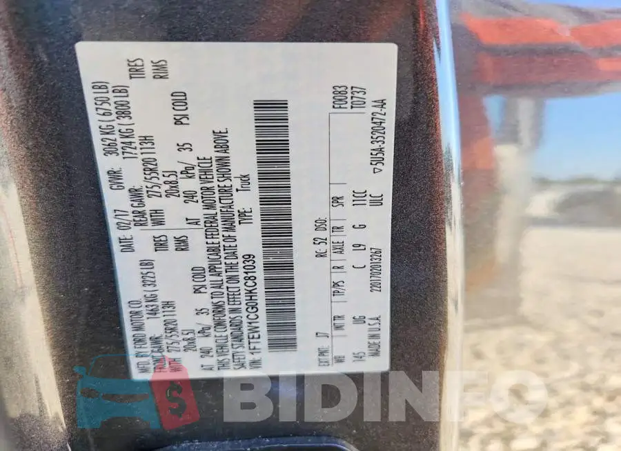 1FTEW1CG0HKC81039 Photo# 13