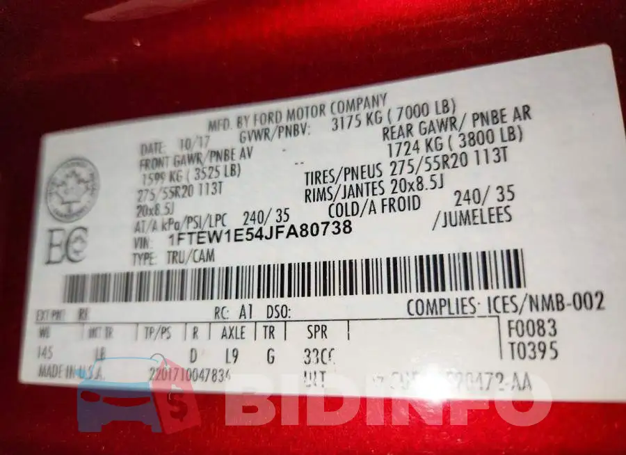 1FTEW1E54JFA80738 Photo# 12