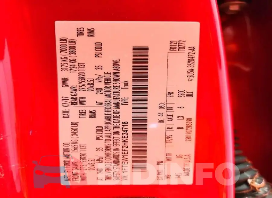 1FTEW1EF2HKE34718 Photo# 12