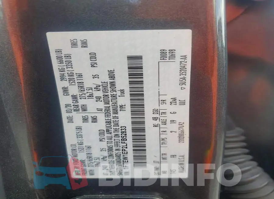 1FTEW1EP2LFB52833 Photo# 12