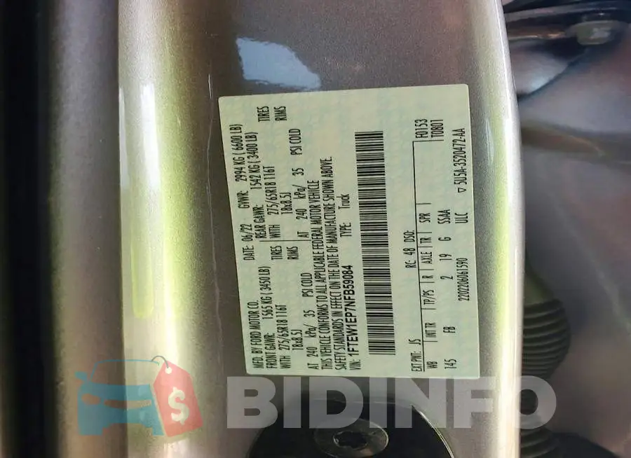 1FTEW1EP7NFB59084 Photo# 12