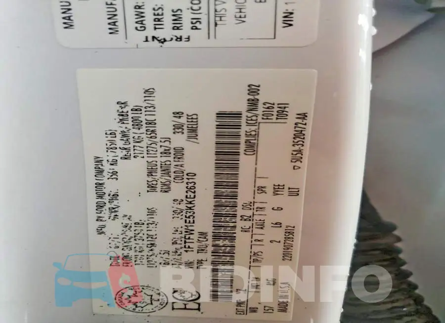 1FTFW1E53KKE26310 Photo# 13
