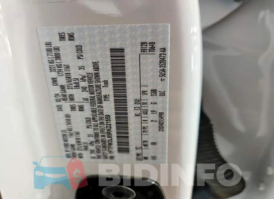 1FTFW3L85RKD21559 Photo# 12