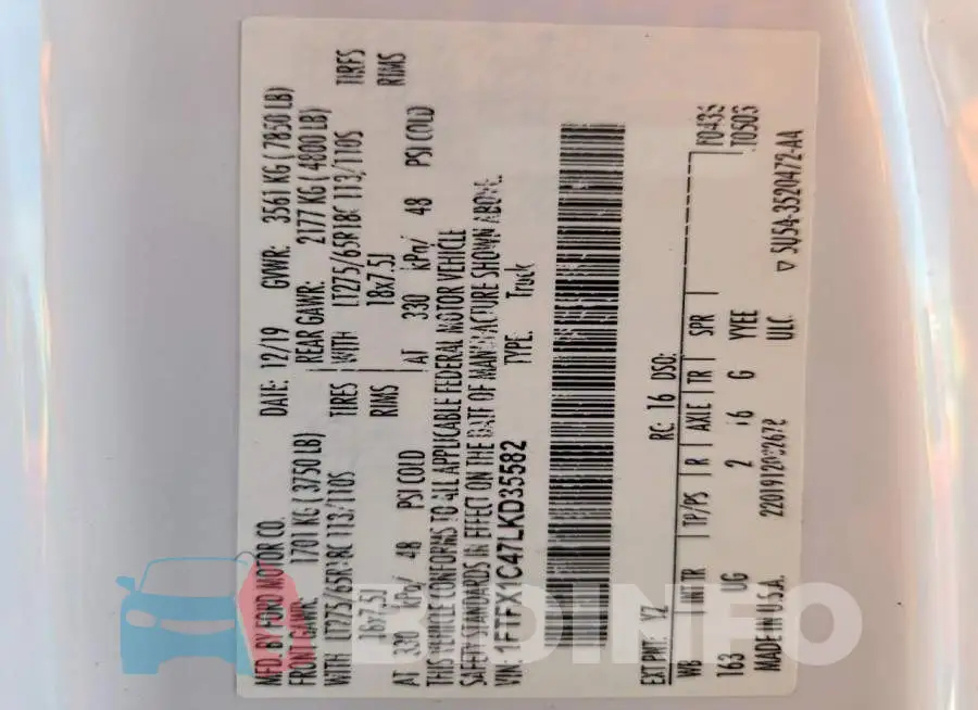 1FTFX1C47LKD35582 Photo# 12