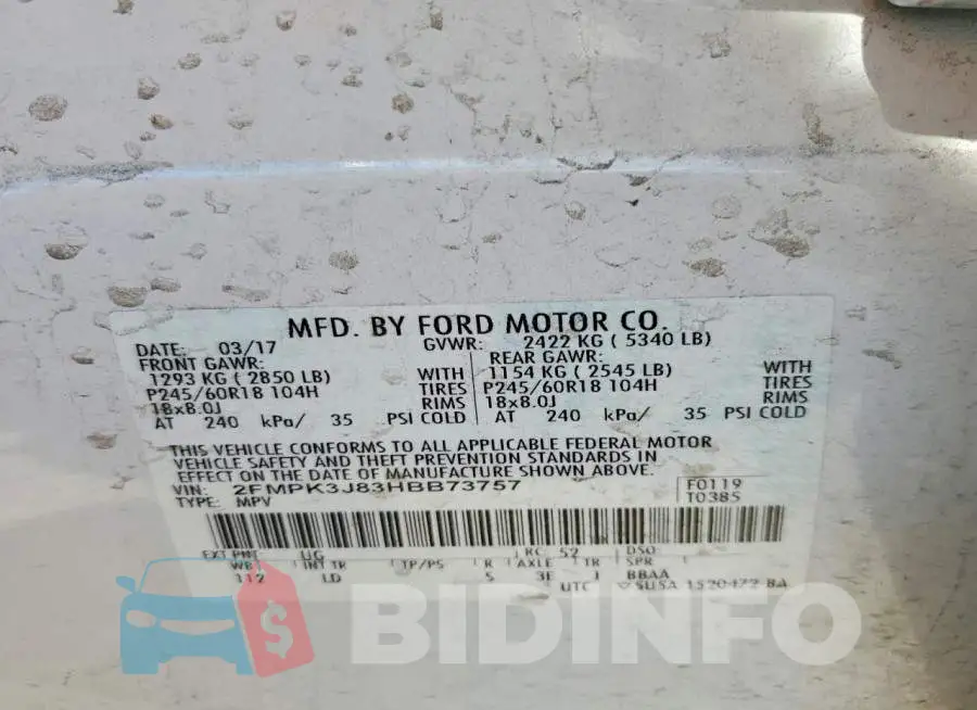 2FMPK3J83HBB73757 Photo# 13