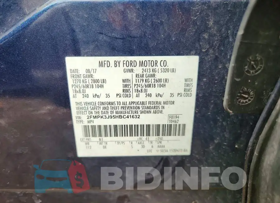 2FMPK3J95HBC41632 Photo# 12