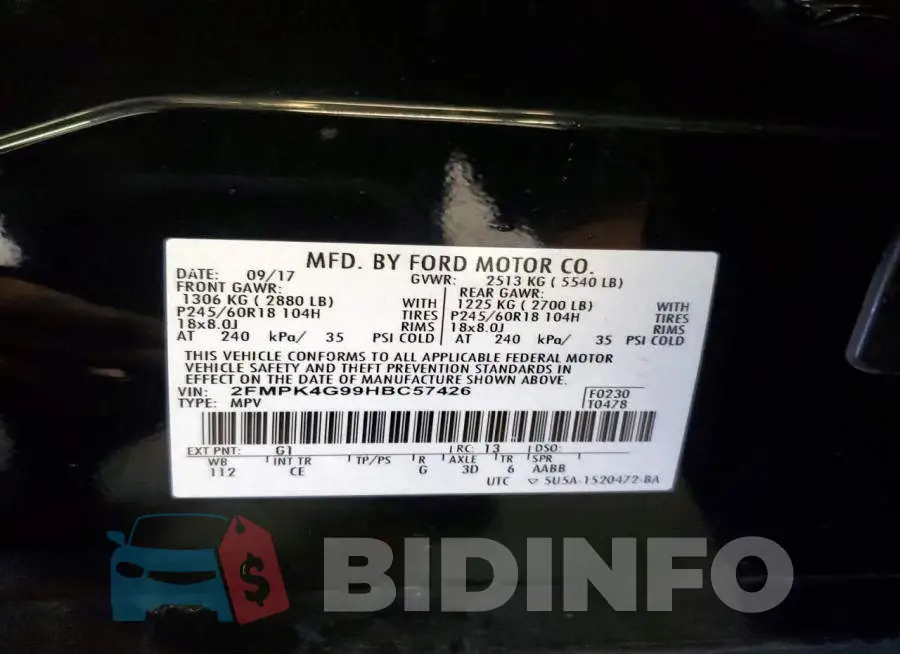 2FMPK4G99HBC57426 Photo# 14