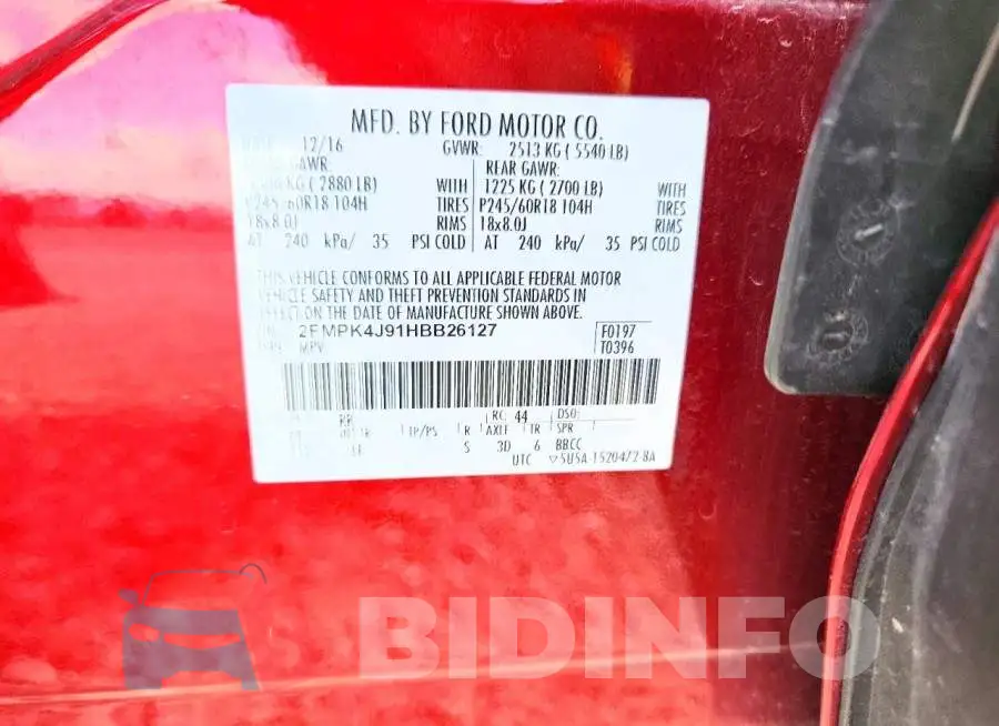 2FMPK4J91HBB26127 Photo# 12