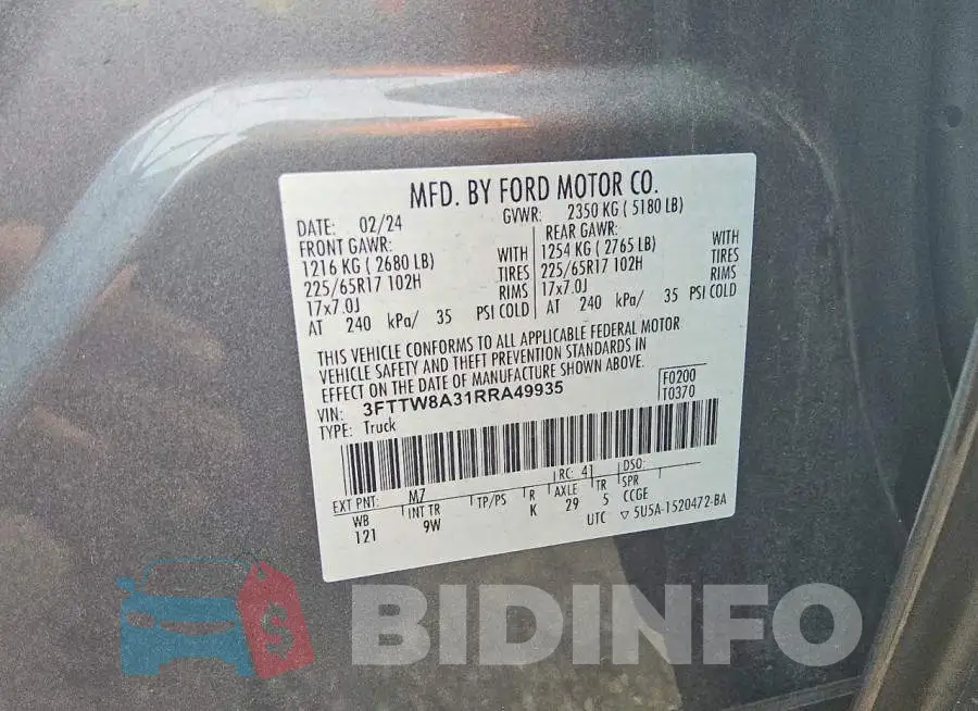 3FTTW8A31RRA49935 Photo# 12