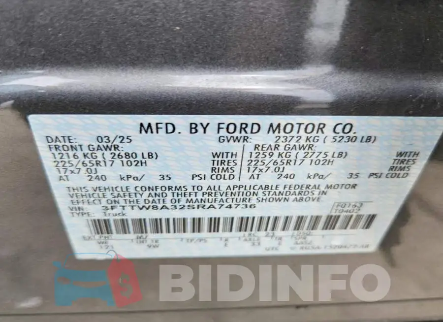 3FTTW8A32SRA74736 Photo# 12