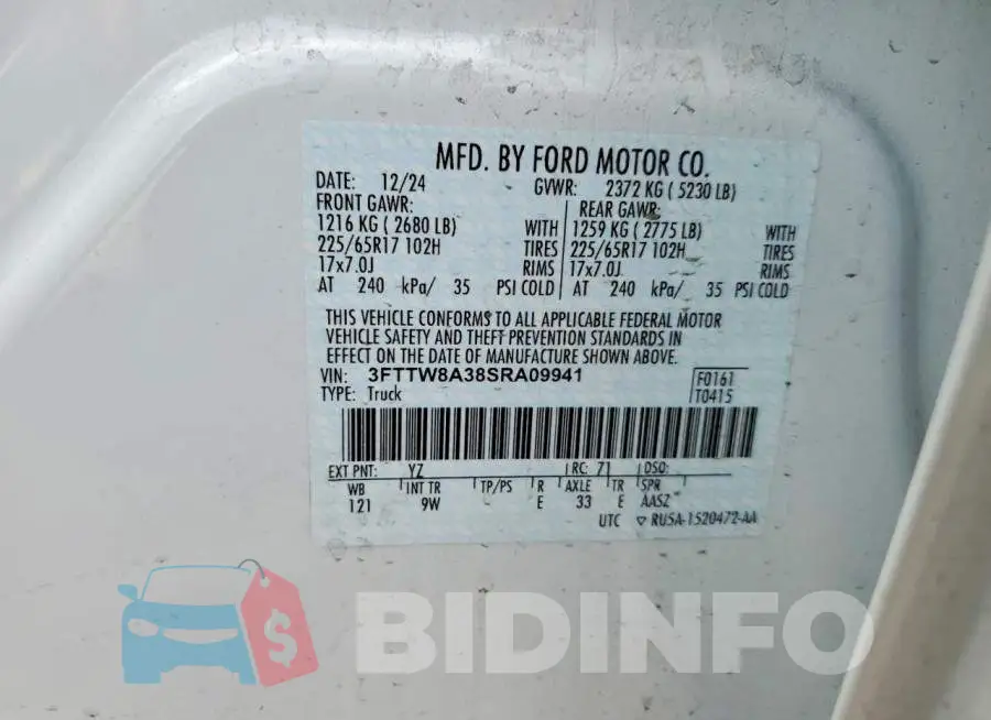 3FTTW8A38SRA09941 Photo# 13