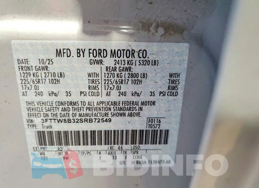 3FTTW8B32SRB72549 Photo# 12