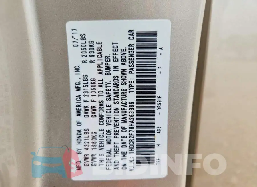 1HGCR2F79HA263985 Photo# 12