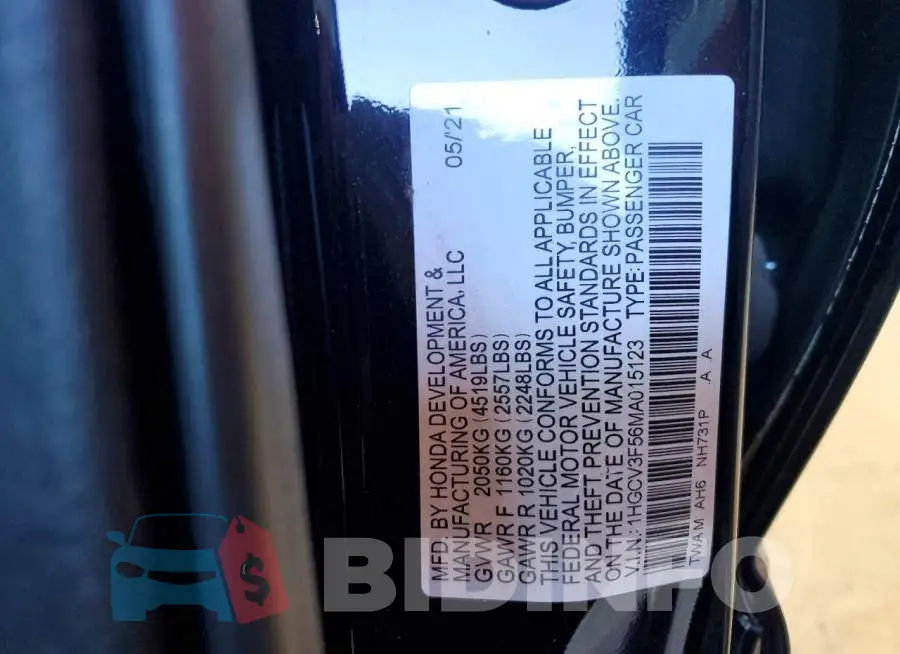 1HGCV3F56MA015123 Photo# 13