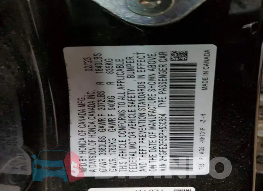 2HGFE2F55PH530854 Photo# 12